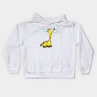 Giraffe with Clouds Kids Hoodie